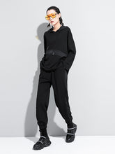 Women Patchwork Hooded Loose Long Sleeve Sweatshirt